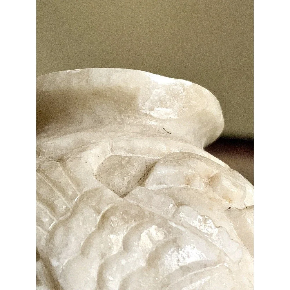 Vintage Chinese Hand Carved Soapstone Vase Double Koi Fish Motif Asian Decor